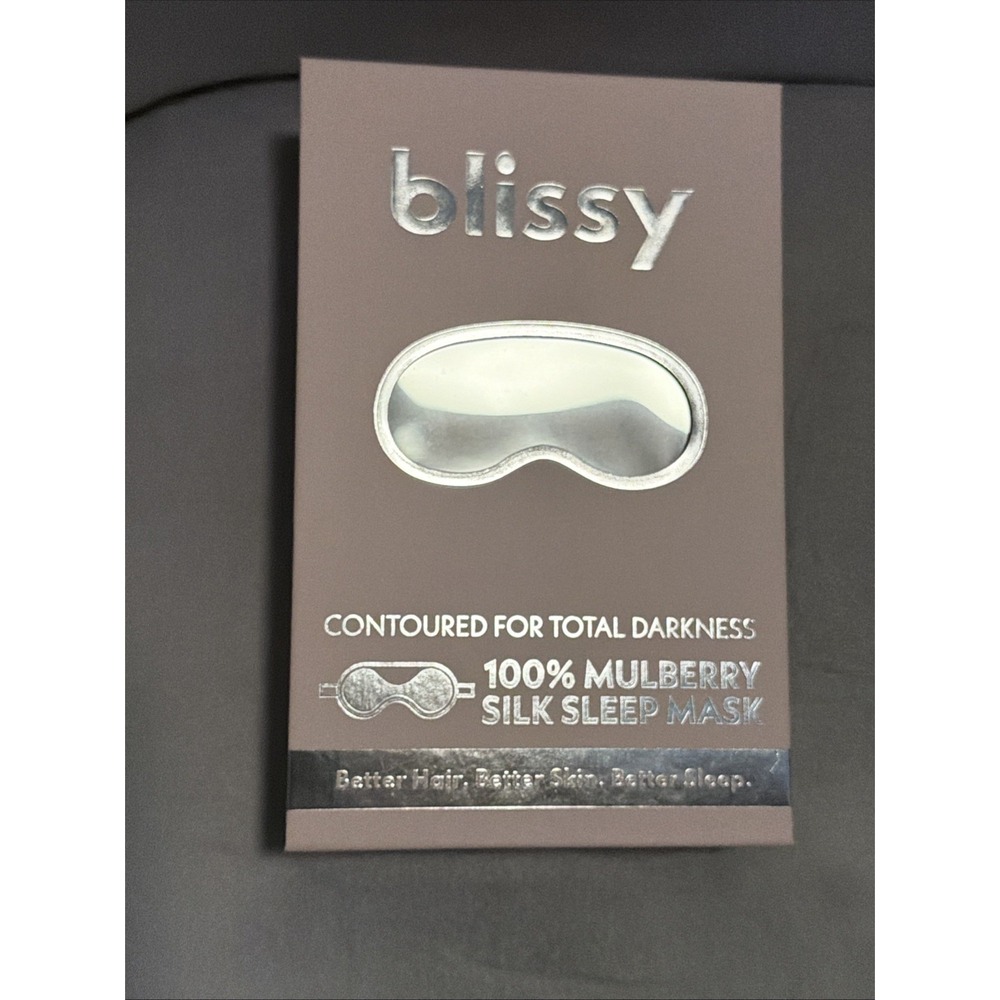 Blissy Sleep Mask Pink 100% Pure Mulberry Silk Contoured Eye Mask New In Box
